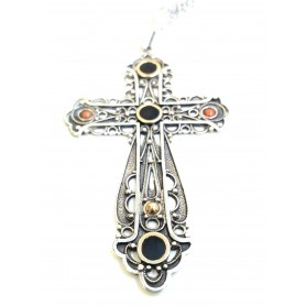 Azabache Jet Silver Cross
