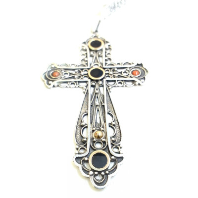 Azabache Jet Silver Cross