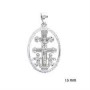Colgante Plata Cruz Caravaca Oval Con Bisel Circonitas