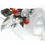 Centro Plata Rectangular Hojas Esponja Coral