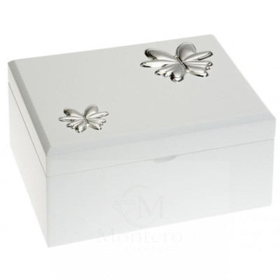 Joyero Musical Blanco Mariposas