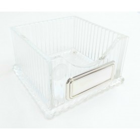 Porta Notas Cristal con Plata