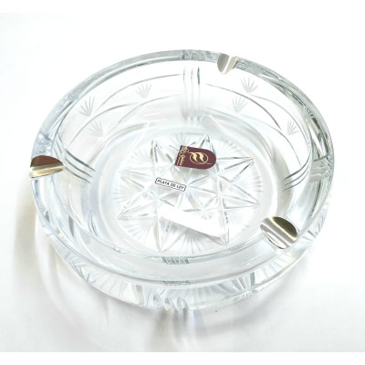 Cenicero Cristal Tallado y Plata
