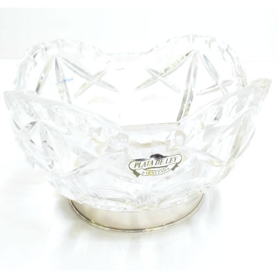 Centro Cristal con Base Plata