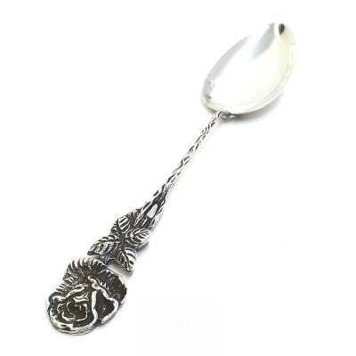 Cucharita de Plata Flor Rosa