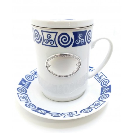 Taza Infusion Porcelana Decorado Celta