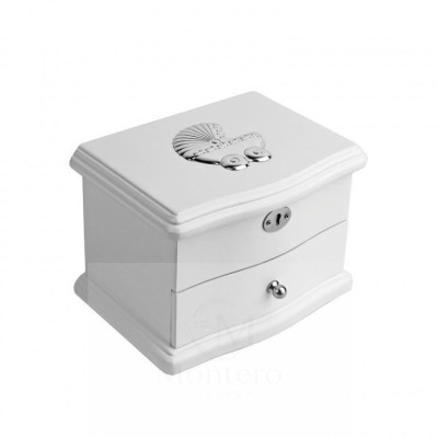 Caja Joyero Bailarina Musical Blanco Cochecito de Bebe