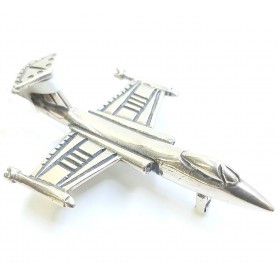 Miniatura Plata Avion de Combate Caza