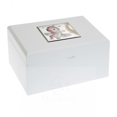 Caja Joyero Bailarina Musical Blanco Unicornio
