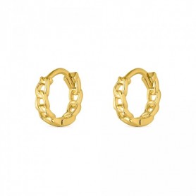 Pendiente de plata chapado aro barbado de 12 mm