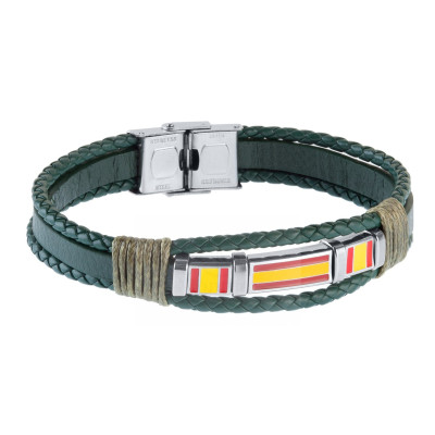 PULSERA DUWARD DE ACERO Y CUERO