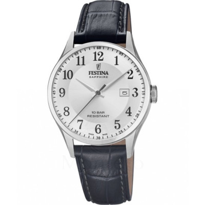 Reloj Festina F20007/1 para hombre. Con caja de acero y cristal zafiro, equipado con correa de piel.
