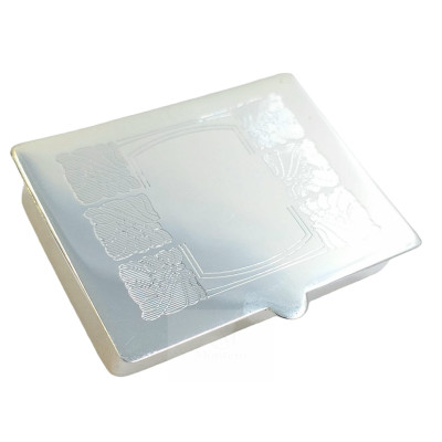Caja Pastillero Plata Rectangular con Grabado