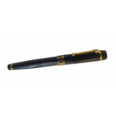 Pluma Combinada Madera Caoba con Dorado