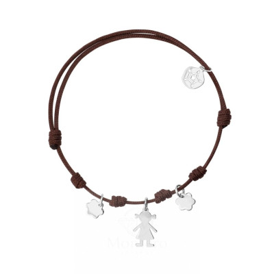 Silver and macrame bracelet