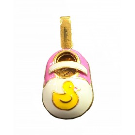Colgante Oro Zapatito Esmalte Rosa
