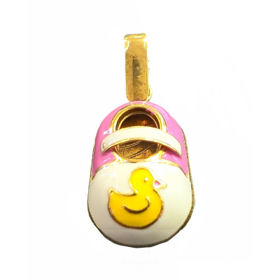 Colgante Oro Zapatito Esmalte Rosa