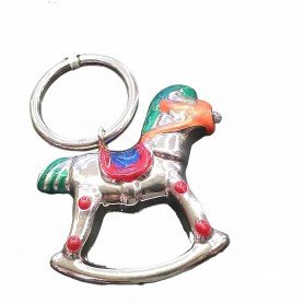 Llavero Plata Caballito Balancin