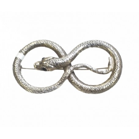 Broche Plata Serpiente