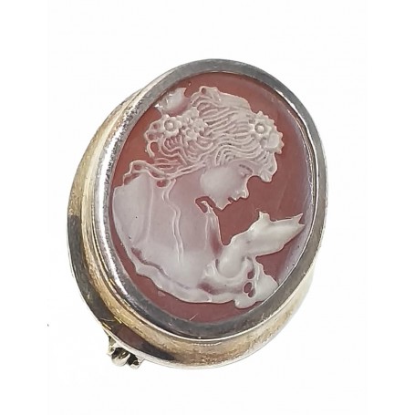 Broche Plata Camafeo Dama