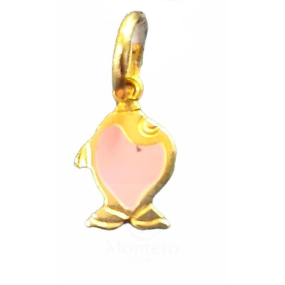 Colgante Oro Pez Esmalte Rosa