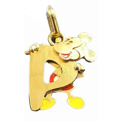 Colgante Oro Mickey Esmalte Letra P