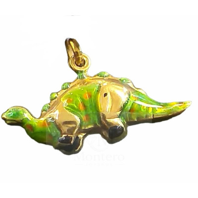 Colgante Oro Dinosaurio Esmalte
