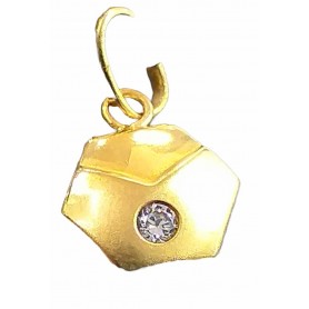Colgante Oro Hexagono Circonita