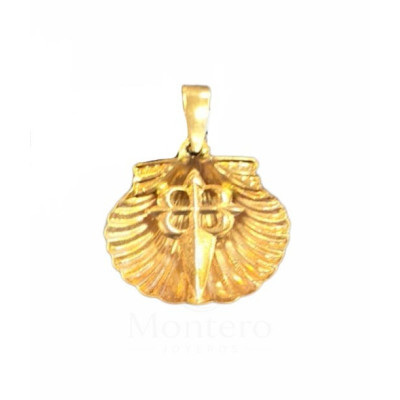 Colgante Oro Concha con Cruz de Santiago