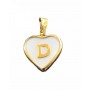 Colgante Corazón Nacar - Oro Inicial Letra D