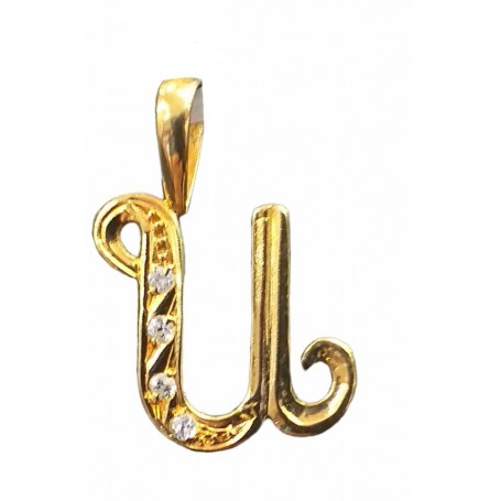 Colgante Oro Inicial Letra U