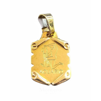 Colgante Oro Signo Zodiaco Acuario