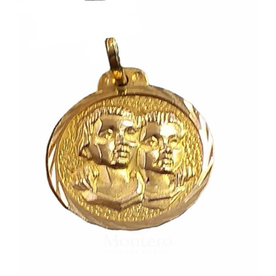 Colgante Oro Pareja Gemelos o Signo Zodiaco Geminis