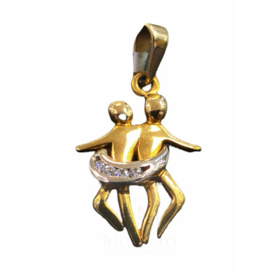 Colgante Oro Pareja o Signo Zodiaco Geminis