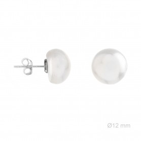 Pendiente de plata con perla sintetica