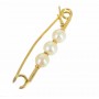 Broche Solapa Oro Imperdible Triple Perla