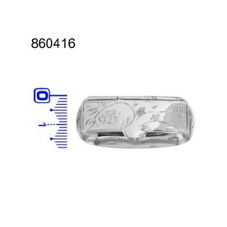 Caja Plata Pastillero Rectangular Labrado