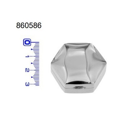 Caja Plata Pastillero Hexagonal Liso