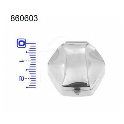 Caja Plata Pastillero Hexagonal Liso