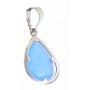 Colgante Oro Blanco Gota Piedra Azul