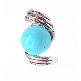 Colgante Oro Blanco Turquesa y Circonitas