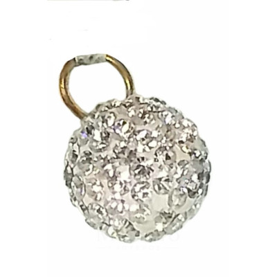 Colgante Oro Blanco Esfera Circonitas