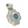 Colgante Oro Blanco Flor Trebol Piedra Azul
