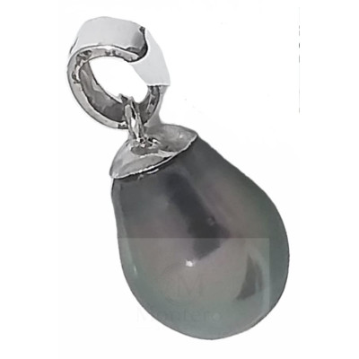 Colgante Oro Blanco Perla Gris Tahití