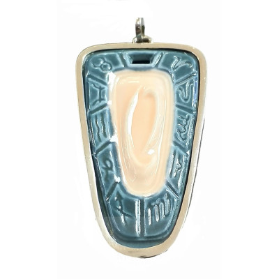 Colgante Plata Runa Horoscopo Cancer Porcelana Galos