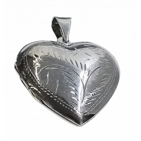 Colgante Plata Pastillero o Guardapelo Octogonal Grabado