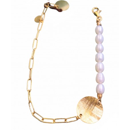 Pulsera Plata Chapada Soara Perlas