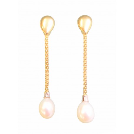 Pendientes Plata Chapada Soara Perlas