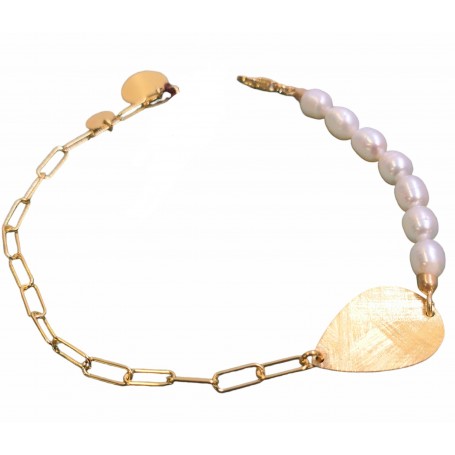 Pulsera Plata Chapada Soara Perlas