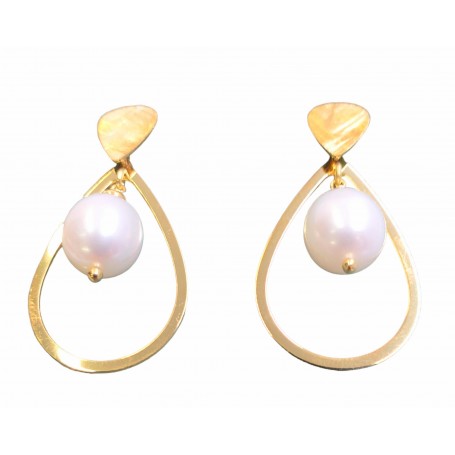 Pendientes Plata Chapada Soara Perlas